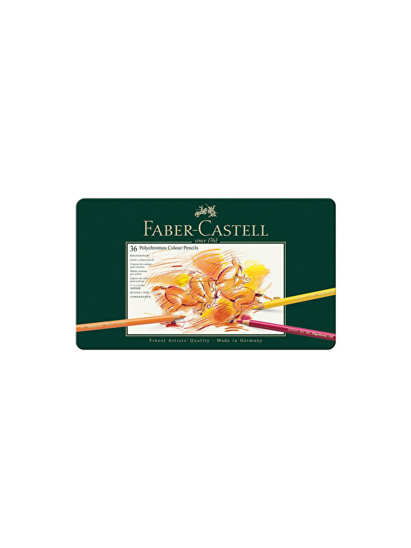 Faber-Castell Polychromos 36 Renk Boya Kalemi, Örtücü ve Parlak Renkler, Yüksek Pigmentli, Metal Kutulu
