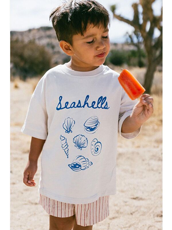 Monila Unisex Bisiklet Yaka Baskılı Tshirt