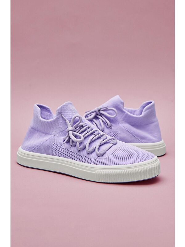 Bağcıklı Kadın Ayakkabı Lila - Görsel 3