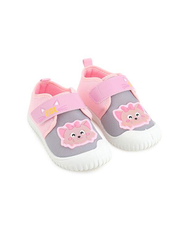 Yazlık Kız Çocuk Rahat Taban Cırt Cırtlı Ayarlanabilir Keten Günlük Ayakkabı - Görsel 4