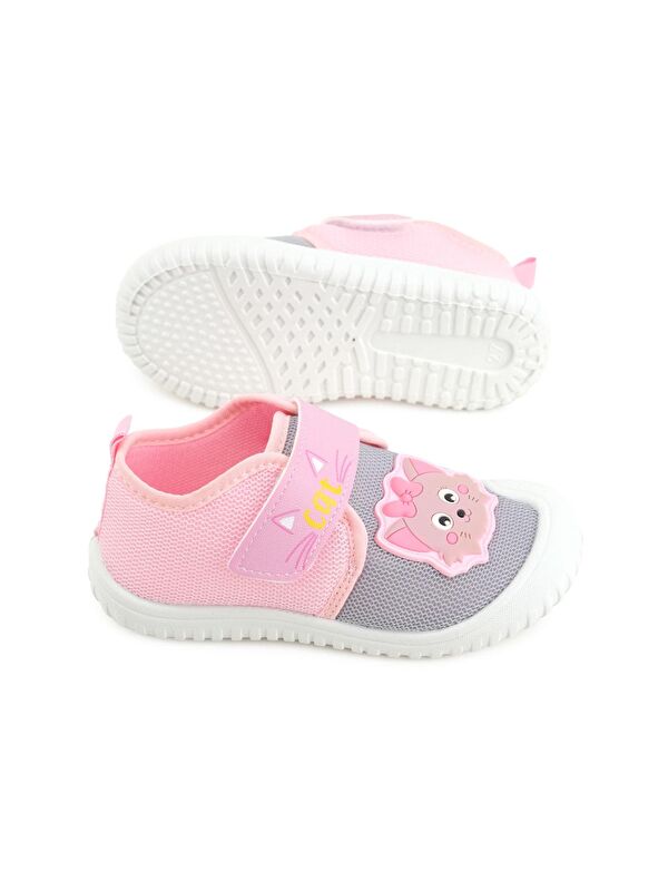 Yazlık Kız Çocuk Rahat Taban Cırt Cırtlı Ayarlanabilir Keten Günlük Ayakkabı - Görsel 6