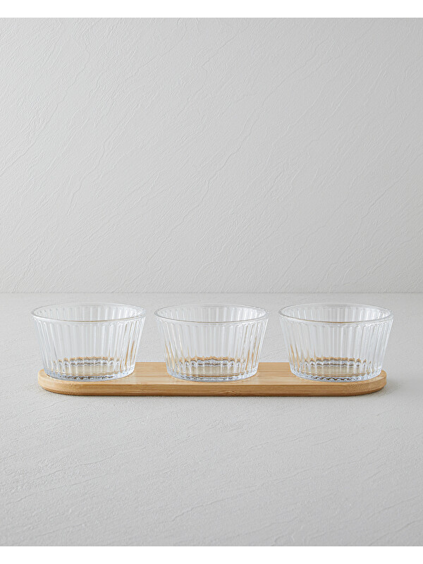 English Home Linea Cam-Bambu 4 Parça Sunumluk 11x6,5 cm Şeffaf