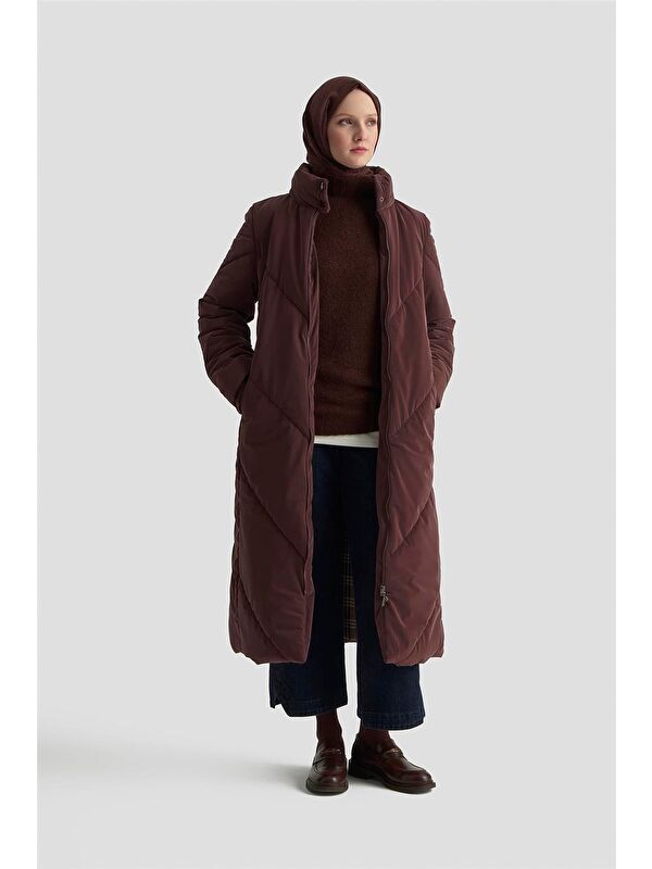 ARMİNE Kapitone Mont 25K7928 Bordo
