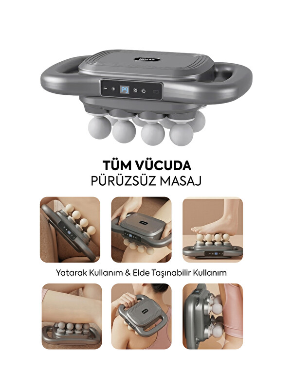 WALKE Premium Isıtmalı Çok Başlıklı Elektrikli Tüm Vücut Masaj Aleti V-01