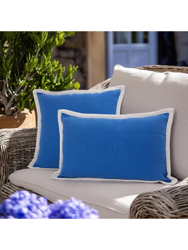 Evidea Soft Blatt Kırlent - Mavi - 50x50 cm