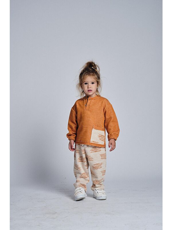 Miababy Unisex Etnik Desen Düğmeli 2'li Takım