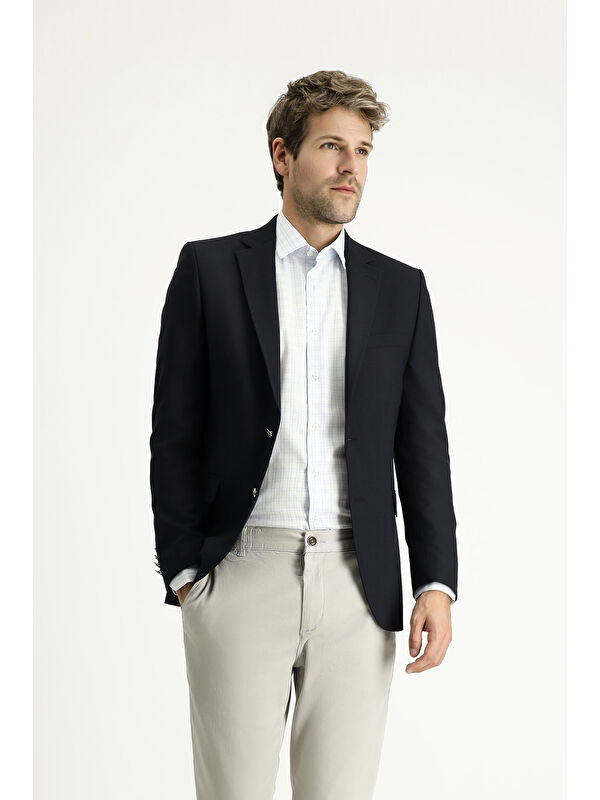 Kiğılı 7 Drop Slim Fit Dar Kesim Yünlü Blazer Ceket