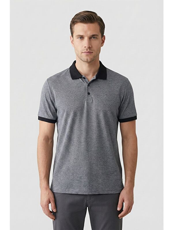 Sabri Özel Siyah Regular Fit Polo Yaka Erkek T-Shirt