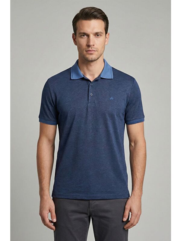 Sabri Özel Lacivert Regular Fit Polo Yaka Erkek T-Shirt