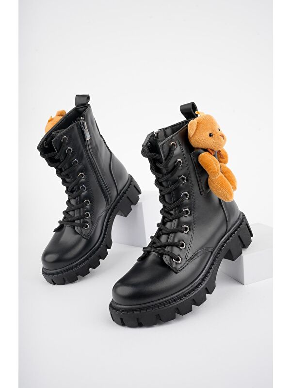 PİNKY Ayıcıklı Fermuarlı Bağcıklı Postal Çocuk Bot - Görsel 3