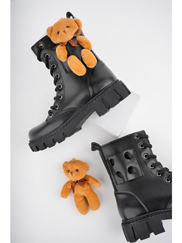 PİNKY Ayıcıklı Fermuarlı Bağcıklı Postal Çocuk Bot - Görsel 5