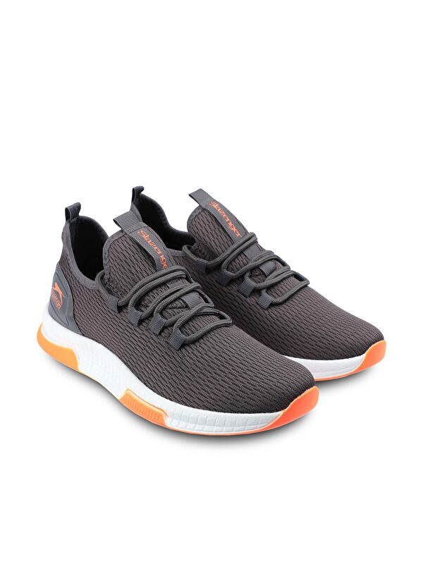 ABENA I Erkek Koşu Yürüyüş Ayakkabı Koyu Gri / Turuncu - Görsel 3