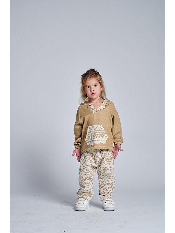 Miababy Unisex Etnik Desen Kanguru Cepli 2'li Takım