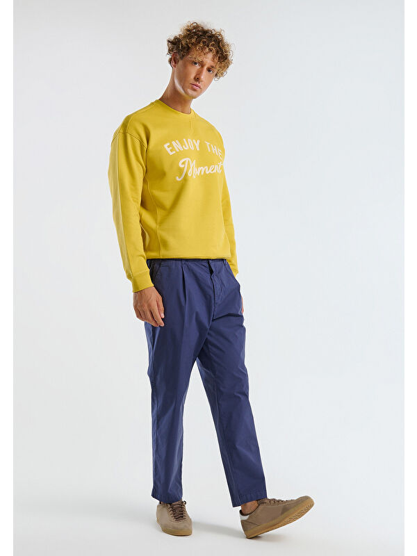 United Colors Of Benetton Erkek İndigo Paraşüt Kumaş Esnek Chino Pantolon