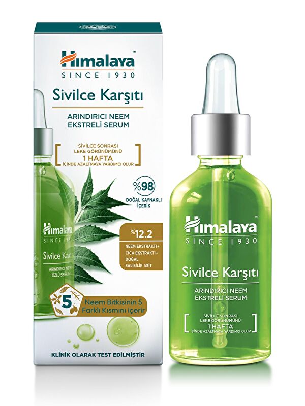 Himalaya Since 1930 Sivilce Karşıtı Arındırıcı Cilt Serumu 30 ml | Salisilik Asit, CICA, Neem Özü | Yağlı Ciltler