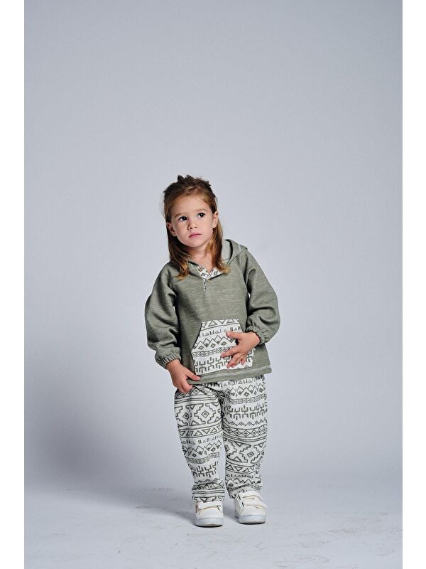 Miababy Unisex Etnik Desen Kanguru Cepli 2'li Takım