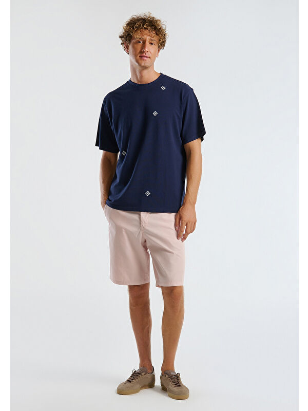 United Colors Of Benetton Erkek Pembe %100 Pamuk Paraşüt Kumaş Bermuda Şort