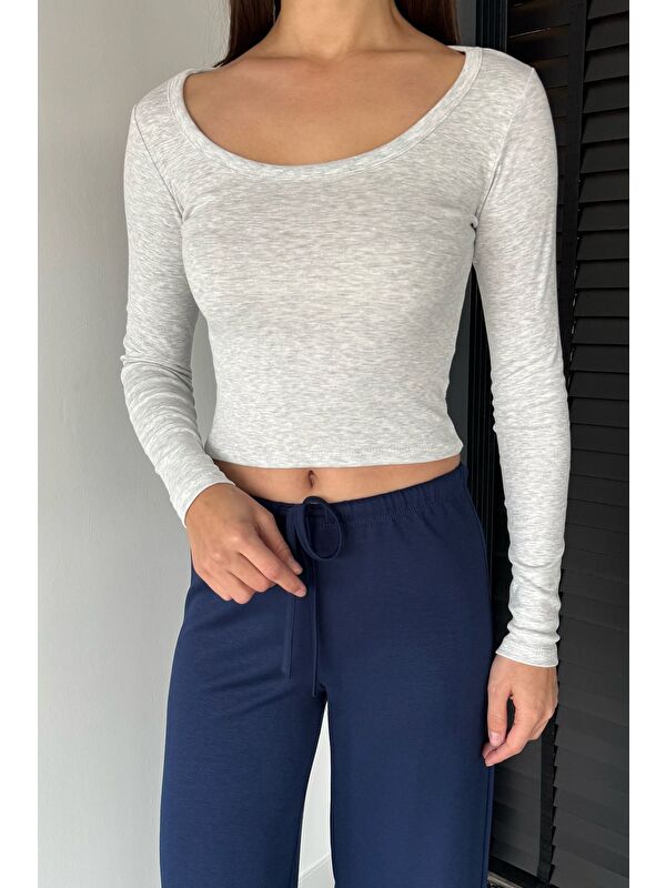 Gülseli Kadın Uzun Kol Basic Elastanlı Slim Fit Body Bluz