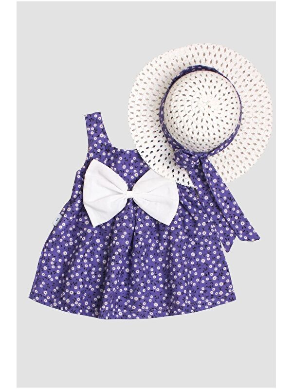 Chicsy Baby Çiçek Desenli Fiyonklu Kız Bebek Elbisesi