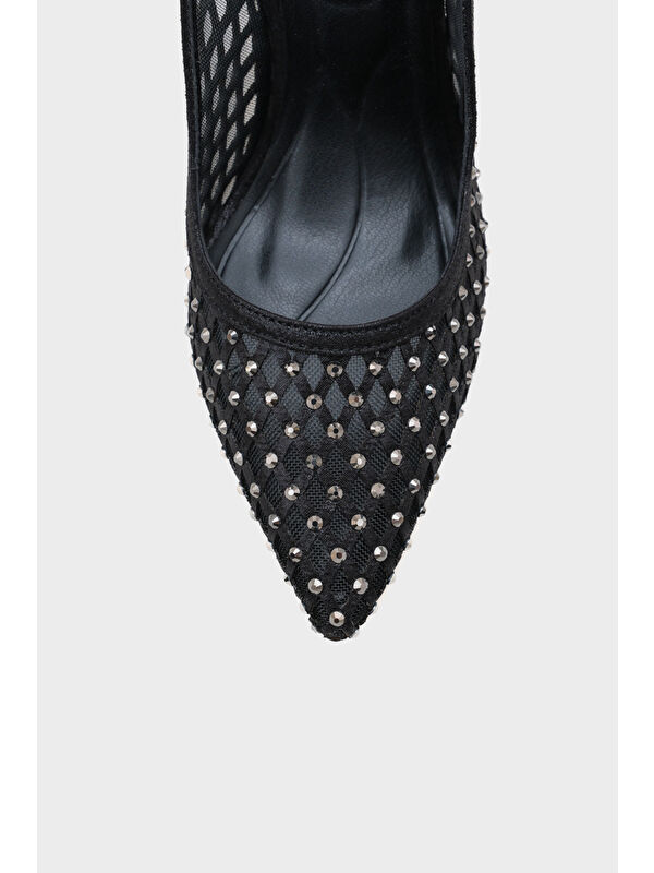 Capone Outfitters Gri Capone Outfitters Hilary Taşlı Fileli Stiletto