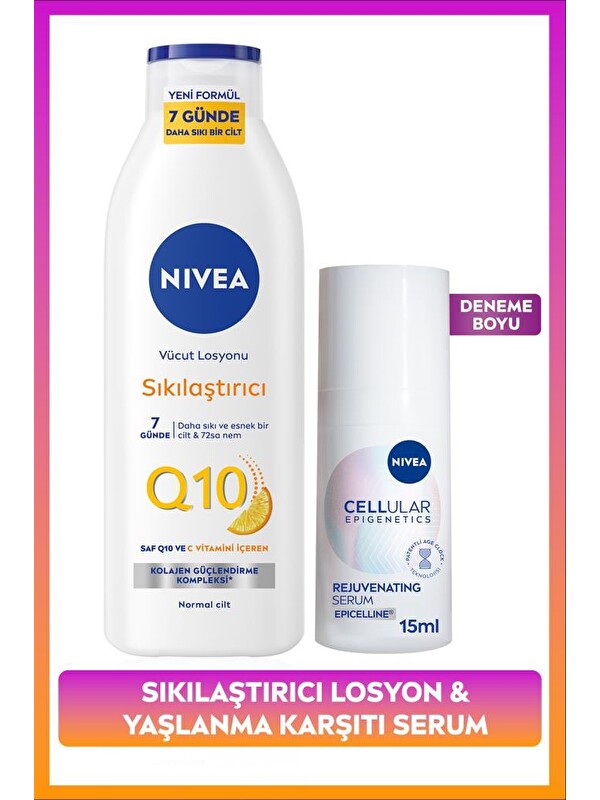 NIVEA Cellular Epigenetics Rejuvenating Yaşlanma Karşıtı Cilt Serumu 15ml ve Sıkılaştırıcı Losyon 250ml