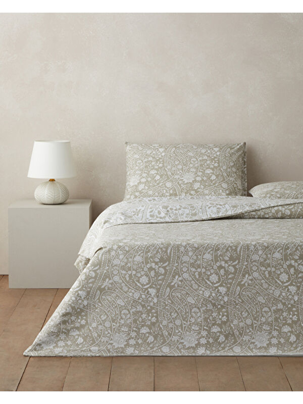 English Home Heritage Grace Kolay Ütülenir Çift Kişilik Nevresim Takımı 200x220 cm Haki