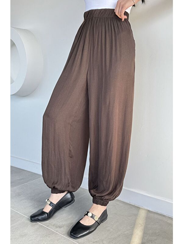 Gülseli Kadın Bel Ve Paça Lastikli Şalvar Model Pantolon
