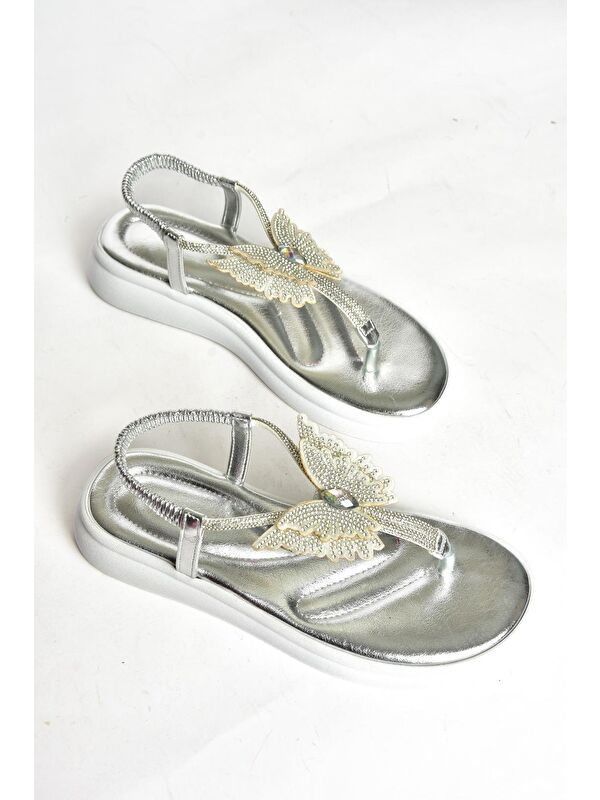S4040860 Gümüş Kadın Sandalet - Görsel 5