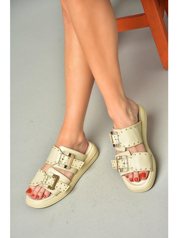 S5181065 Bej Kadın Terlik - Görsel 4