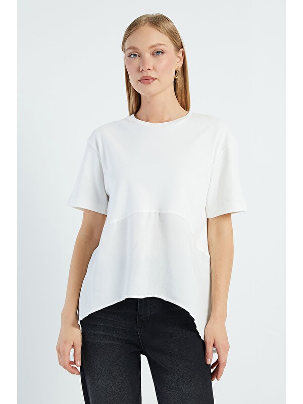 Fullamoda Basic Arkası Uzun Oversize Tişört