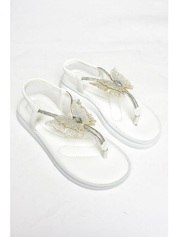 S4040860 Beyaz Kadın Sandalet - Görsel 4