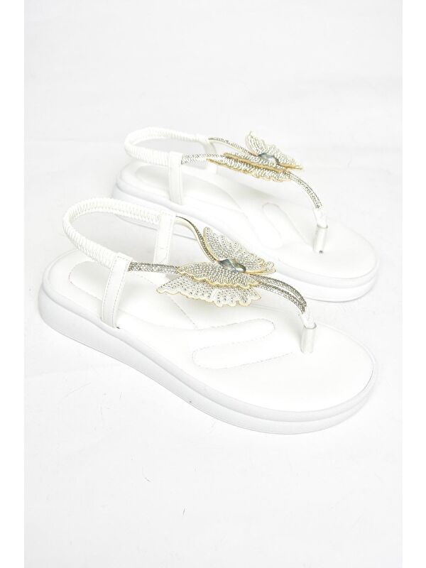 S4040860 Beyaz Kadın Sandalet - Görsel 5