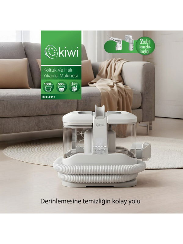 Kiwi KCC-4317 Halı ve Koltuk Yıkama Makinesi - Beyaz - 450 Watt
