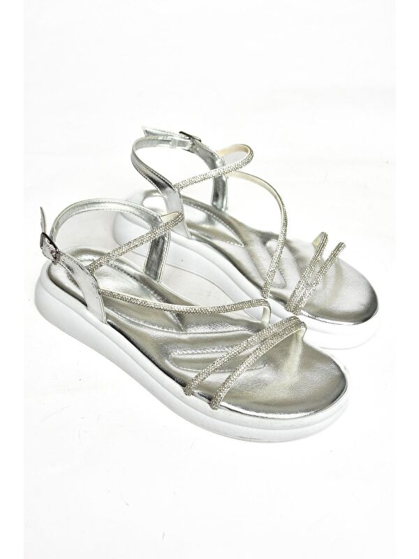 S4040851 Gümüş Kadın Sandalet - Görsel 4