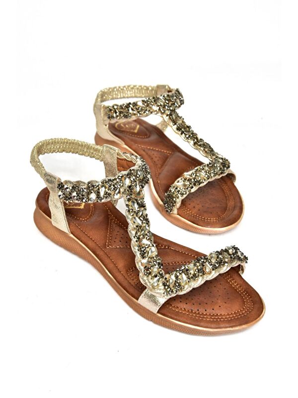 S2580148 Altın Kadın Sandalet - Görsel 4