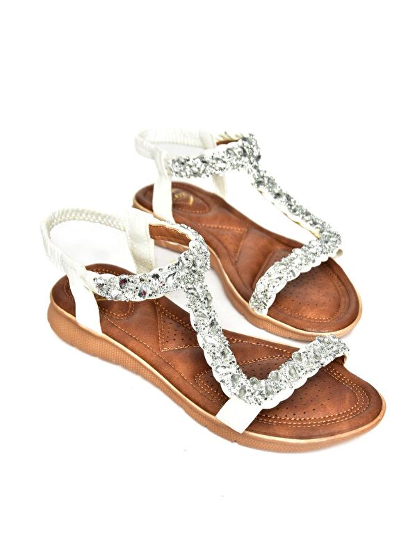 S2580148 Beyaz Kadın Sandalet - Görsel 4