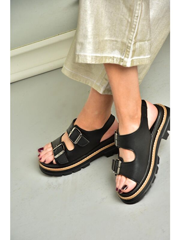 S9960791 Siyah Kadın Sandalet - Görsel 6