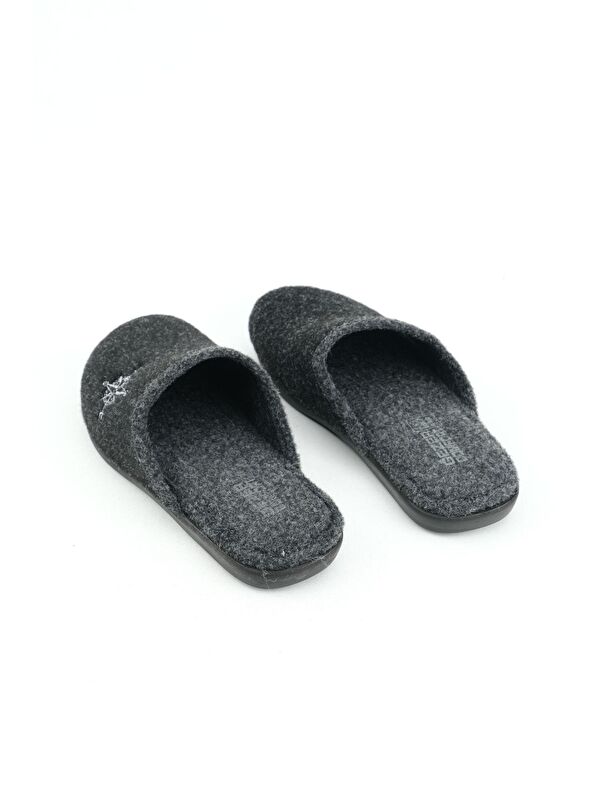 Kışlık Erkek Keçe Çıkarılabilir Taban Ev Bahçe Terlik - Görsel 5