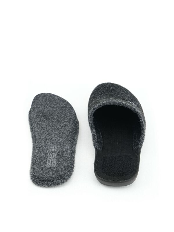 Kışlık Erkek Keçe Çıkarılabilir Taban Ev Bahçe Terlik - Görsel 7