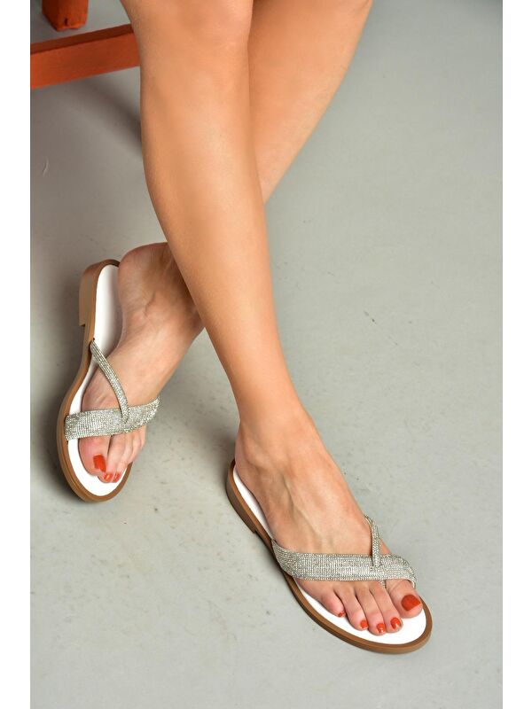 S2500501 Beyaz Kadın Terlik - Görsel 2