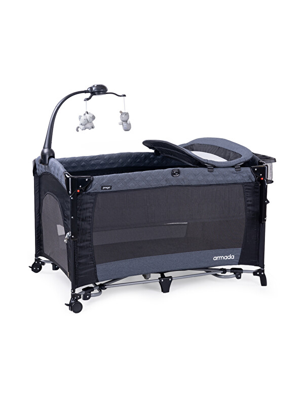 Prego Baby Armada 70x120 cm Oyun Parkı Beşik ve Park Yatak - Sallanabilir Ara Katlı Lüks Bebek Yatağı