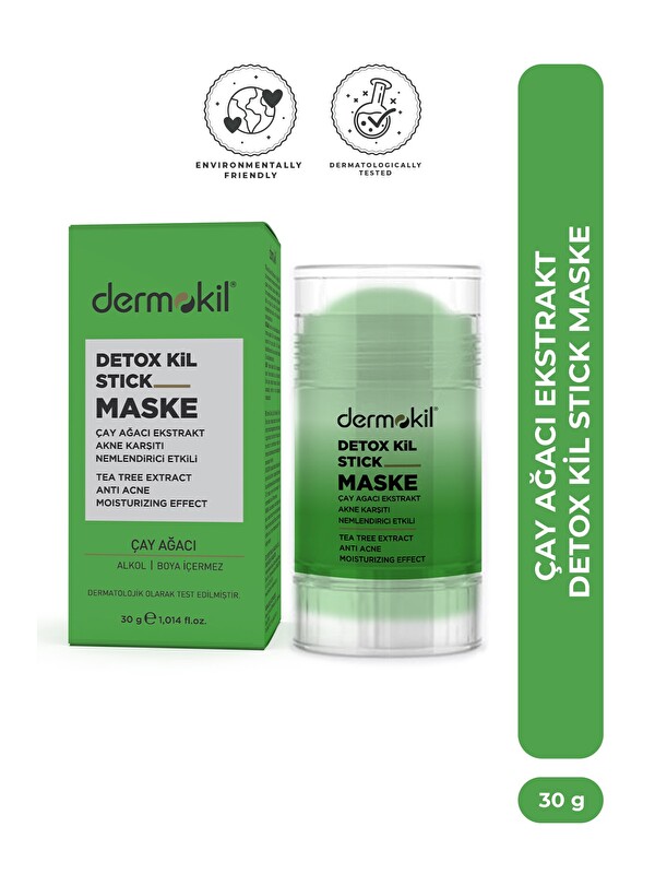 Dermokil Çay Ağacı Ekstresi İçeren Akne Karşıtı Detoks Stick Kil Maskesi 30 g