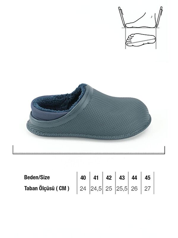 Erkek Kışlık Eva İçi Pelüşlü Sessiz Taban Ev Bahçe Terlik - Görsel 3