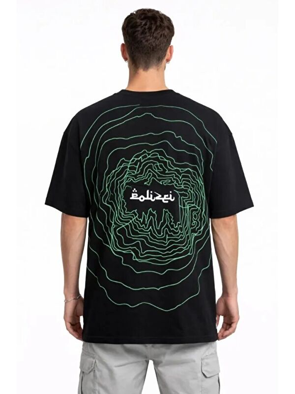 Jane's Erkek Bisiklet Yaka Baskılı Kısa Kollu Tişört Streetwear Günlük Basic Pamuklu Tişört