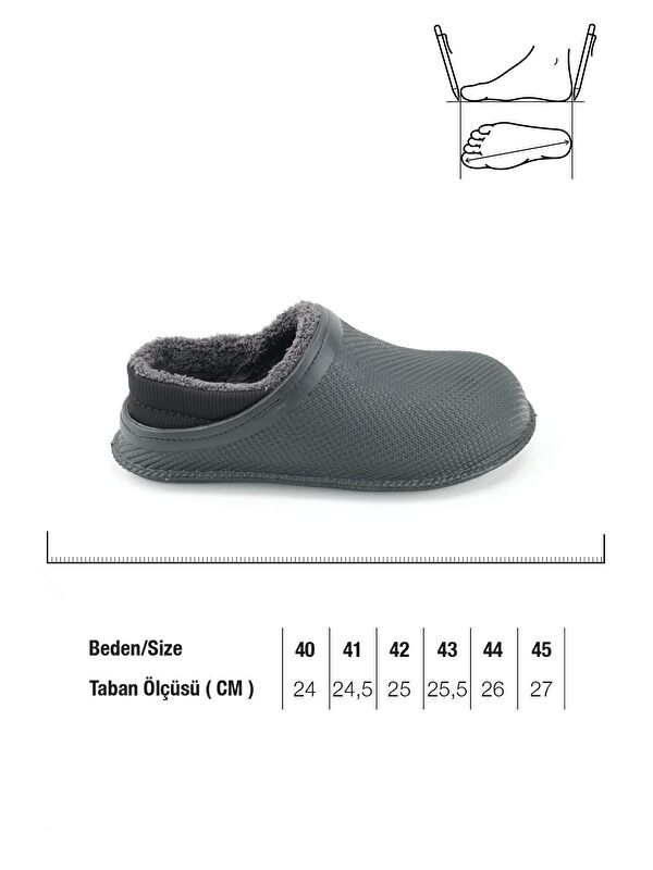 Erkek Kışlık Eva İçi Pelüşlü Sessiz Taban Ev Bahçe Terlik - Görsel 3