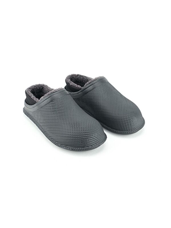 Erkek Kışlık Eva İçi Pelüşlü Sessiz Taban Ev Bahçe Terlik - Görsel 4