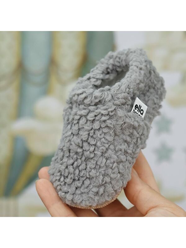 Teddy Bebek Patiği Ev Pandufu, Kaydırmaz Taban, Organik Pamuk Astar Kreş Ayakkabısı - Görsel 6