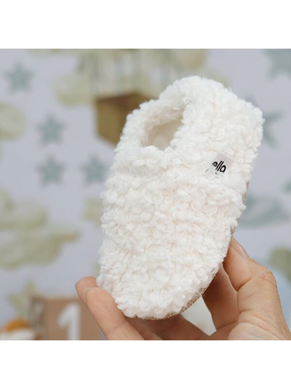 Teddy Bebek Patiği Ev Pandufu, Kaydırmaz Taban, Organik Pamuk Astar Kreş Ayakkabısı - Görsel 6