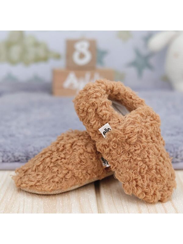 Teddy Bebek Patiği Ev Pandufu, Kaydırmaz Taban, Organik Pamuk Astar Kreş Ayakkabısı - Görsel 7