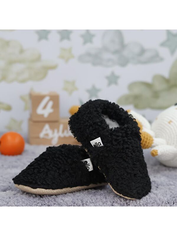 Teddy Bebek Patiği Ev Pandufu, Kaydırmaz Taban, Organik Pamuk Astar Kreş Ayakkabısı - Görsel 7